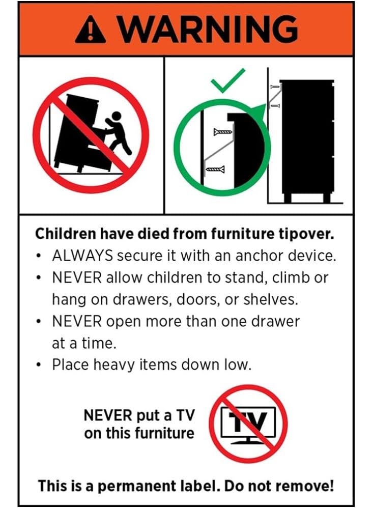 خزانة تول بوي بـ6 أدراج بيضاء من ارتيس، خزانة تنظيم الملابس بجانب السرير وغرفة النوم وغرفة المعيشة والمدخل - Image 3